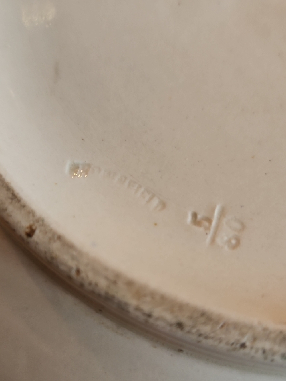 White Ceramic Decorative Vase with Gold Trim - Picture 13 of 14